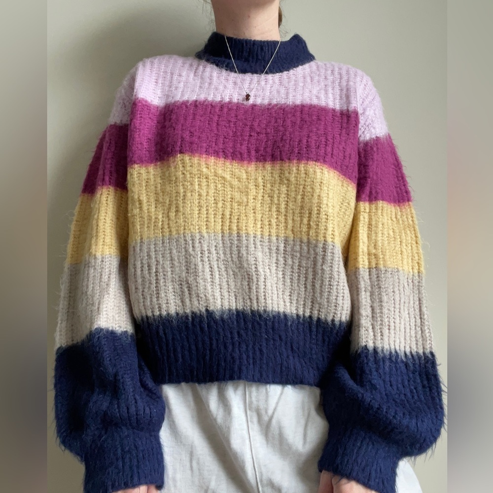 Colorful Mock Neck Boutique Sweater by Cotton Candy LA, size S/M
